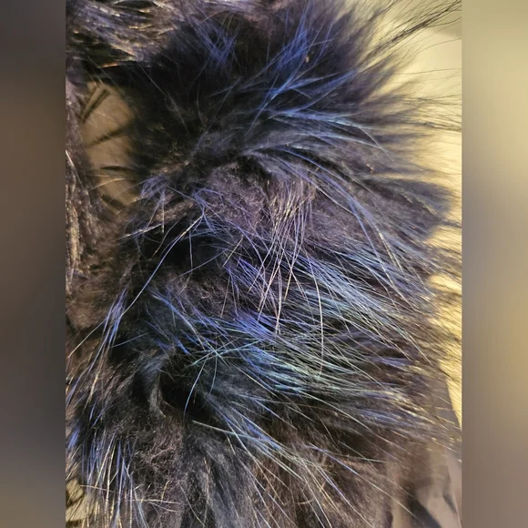 ⭐️ Army Yves Salomon genuine fur lined navy blue parka size 32 - Picture 7 of 16